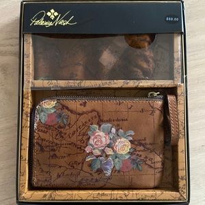 Patricia Nash Leather wristlet and Viscose scarf in an unopened gift box!